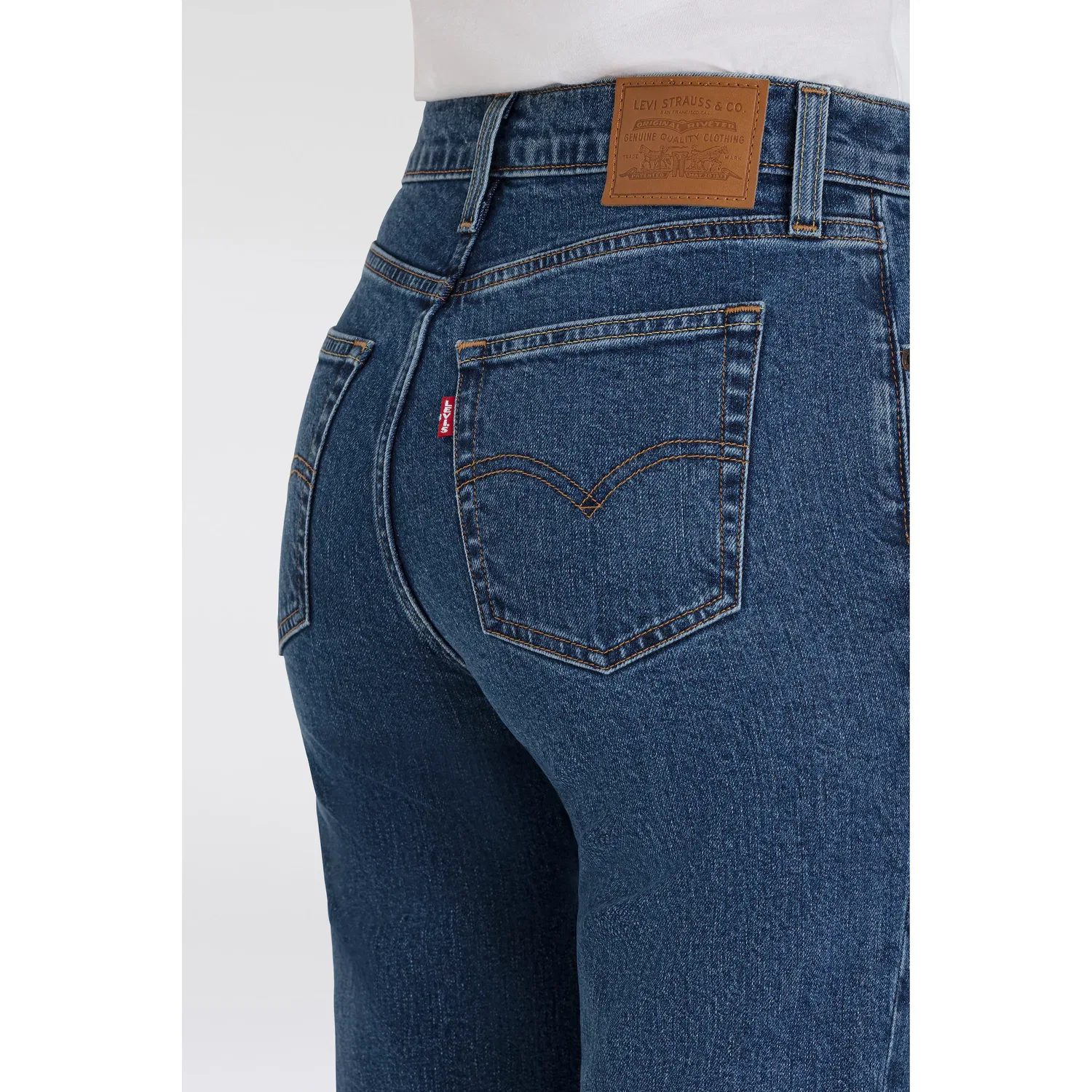 Женские джинсы прямого кроя с высокой посадкой Levi's, Mosey Mid Stone — фото 3
