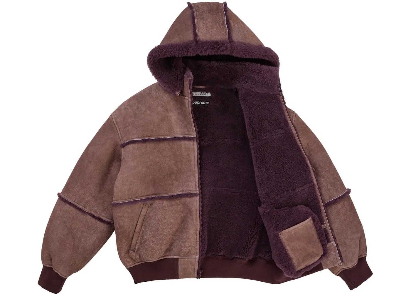 Мужская куртка-бомбер из овчины с капюшоном Jacket Supreme, Purple — фото 2