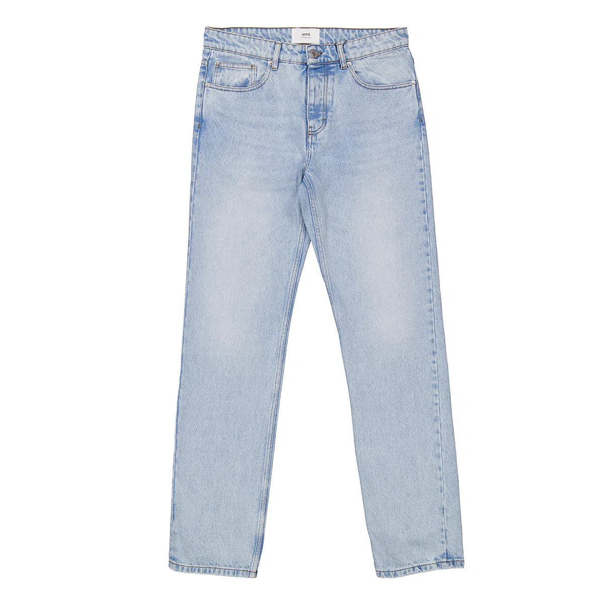 Джинсы классического кроя Classic Fit Bleached Blue Denim Jeans Ami Paris, Blue — фото 3