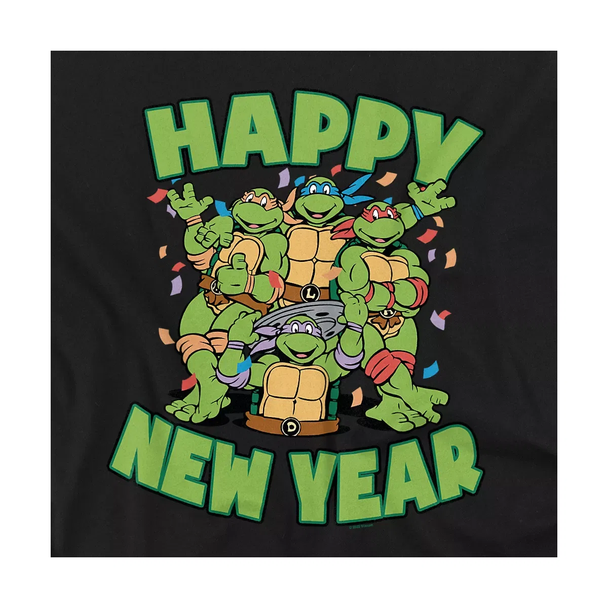 Детское боди для мальчиков с коротким рукавом Teenage Mutant Ninja Turtles Happy New Year Group, Black — фото 2