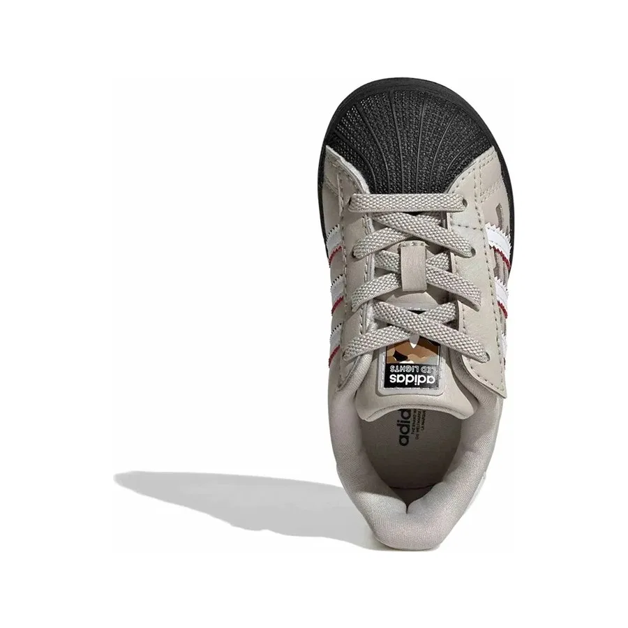 Детские спортивные туфли Superstar LED Lights CF El I KJ2228 adidas, Бежевый — фото 3