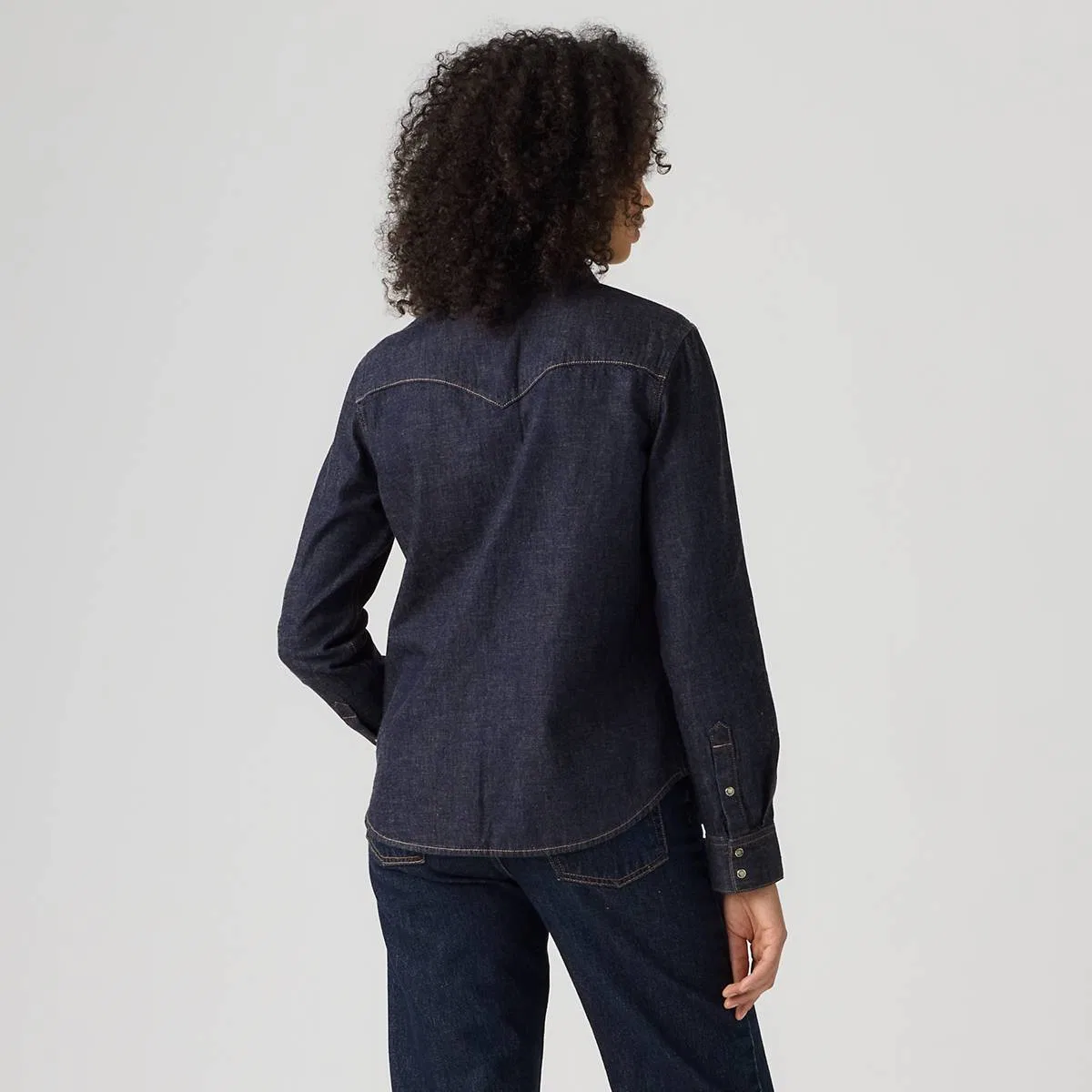Классическая джинсовая рубашка в западном стиле на пуговицах Levi's, First Impression Western - Blue — фото 4