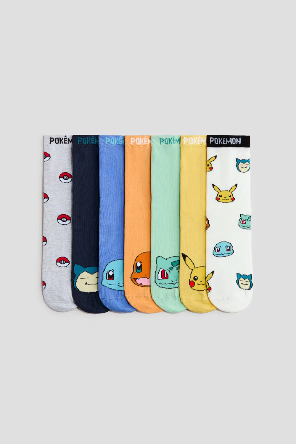 7 пар носков в упаковке H&M, Weiß/Pokémon