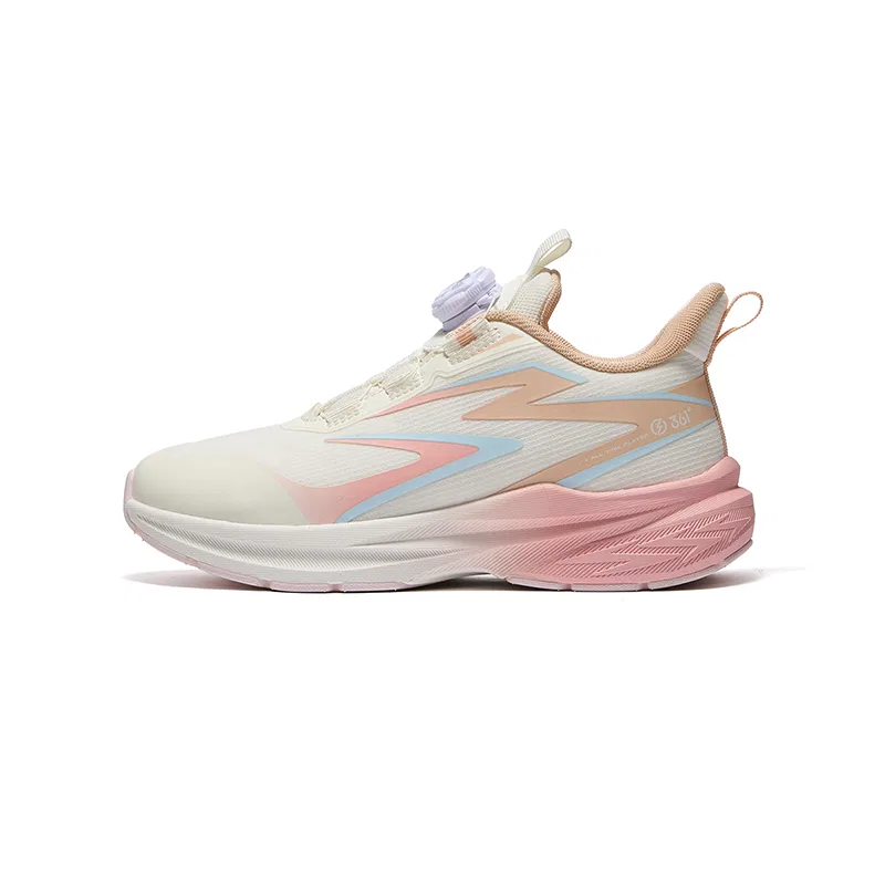 Детские кроссовки для девочек с принтом 361°KIDS, Feather White/Sweet Fruit Pink/Fruit Orange