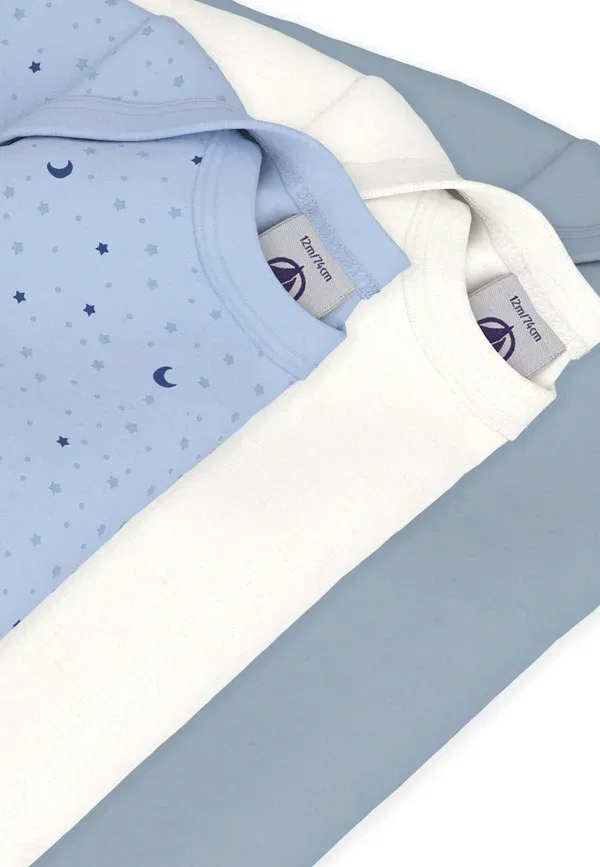 Комплект боди из 3 штук с принтом Petit Bateau, белый/синий — фото 3