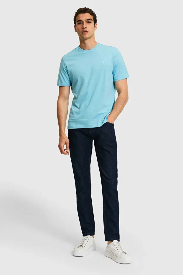 Мужская футболка с коротким рукавом хлопковая U.S. Polo Assn., Aqua — фото 4