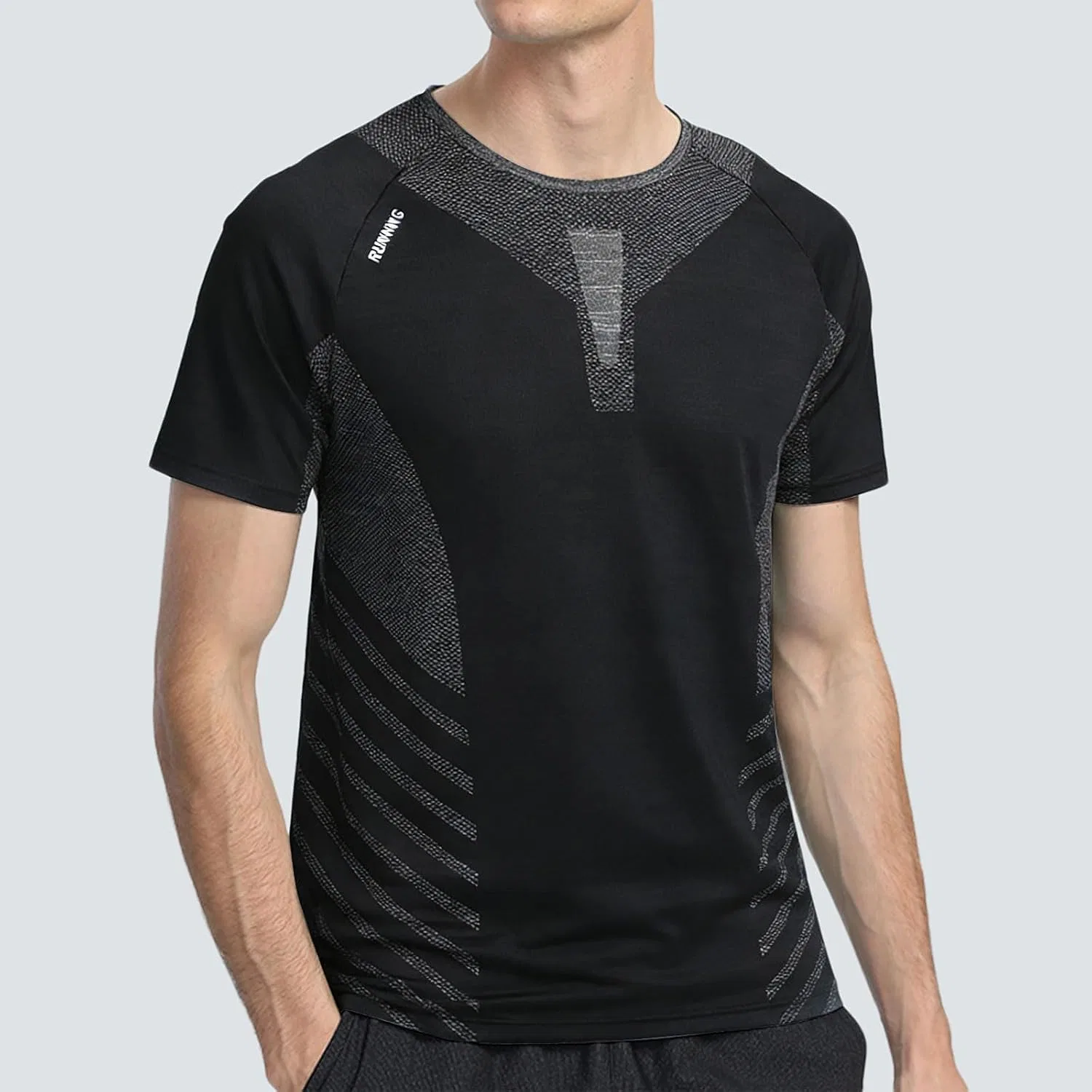 Мужская футболка для беговых тренировок, Crew Neck, Dark Gray — фото 2