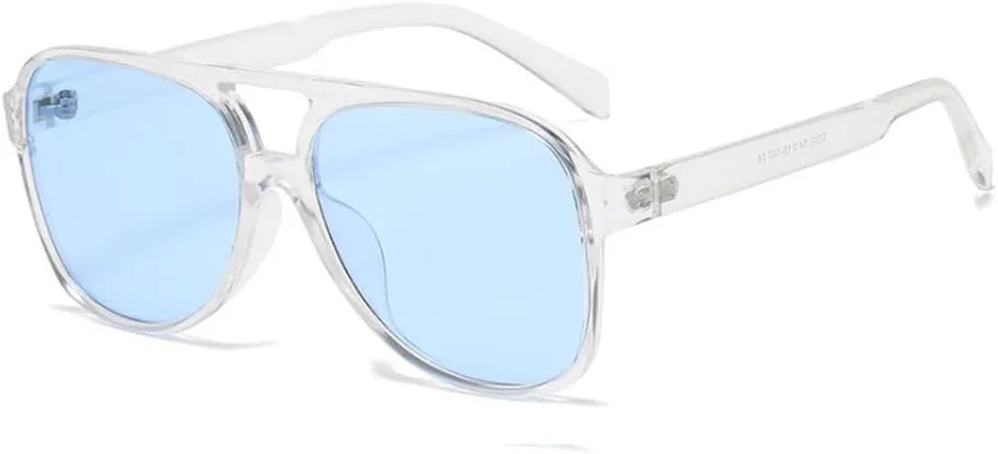 

Модные женские солнцезащитные очки в стиле ретро, ​​мужские синие и желтые, с защитой от УФ-излучения UV400, трендовые солнцезащитные очки HVTVTLA, Transparent Blue