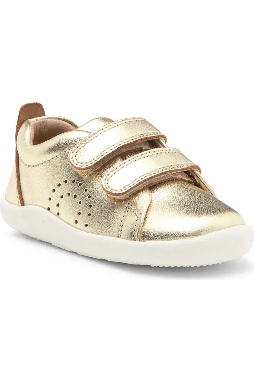Детские кроссовки дышащие из блестящей кожи Old Soles, Gold