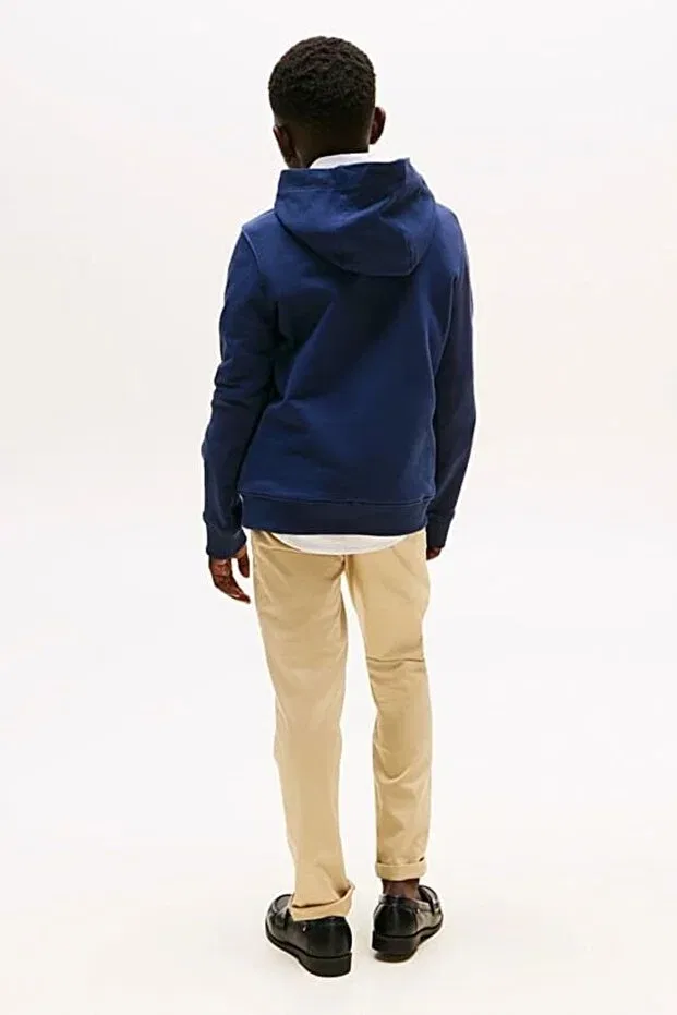 Детское худи с принтом Essential Hoodie Tommy Hilfiger, Twilight Navy — фото 4