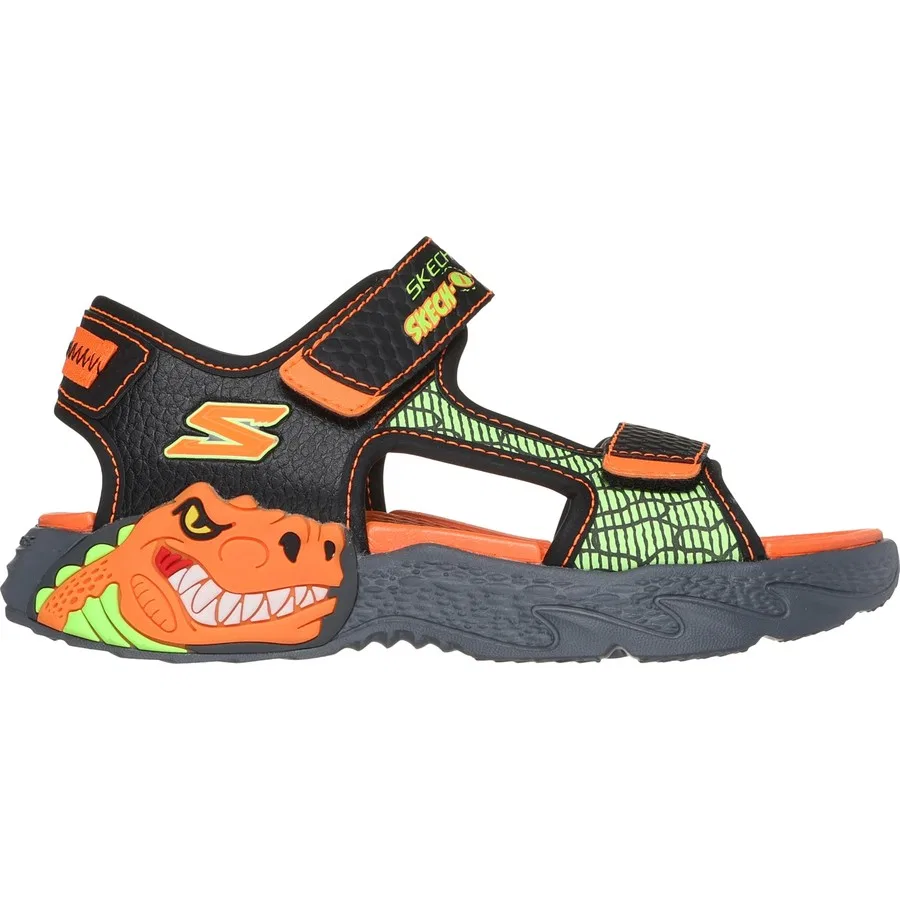 Сандалии с подсветкой Creature-Splash Skechers, Черно-оранжевый