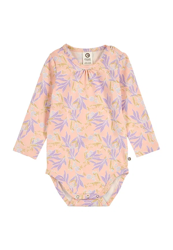 Боди с цветочным принтом Body Musli By Green Cotton, Peach Bloom Dream, персиковый