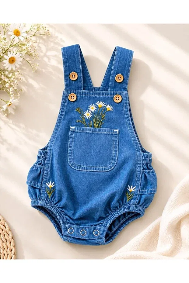 Детский комбинезон для девочек с вышивкой Gubi Kids, Blue — фото 2