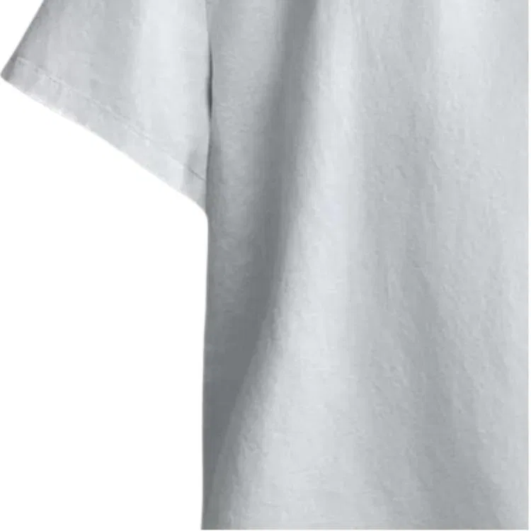 Мужская рубашка с круглым вырезом Light Sky Blue ZARA, Light Sky Blue — фото 4