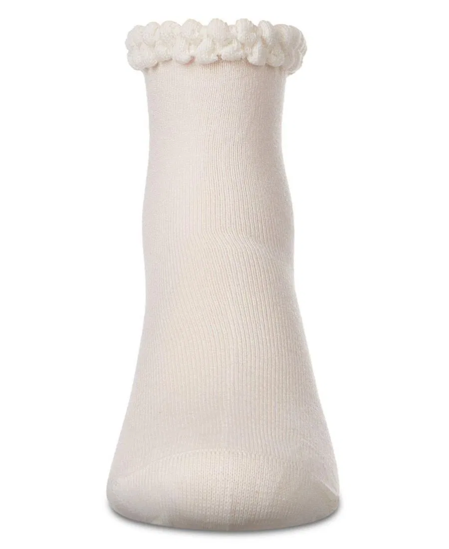 Детские носки-следки с фактурной резинкой, модель Bubble Stitch Welt MeMoi, Winter White — фото 2