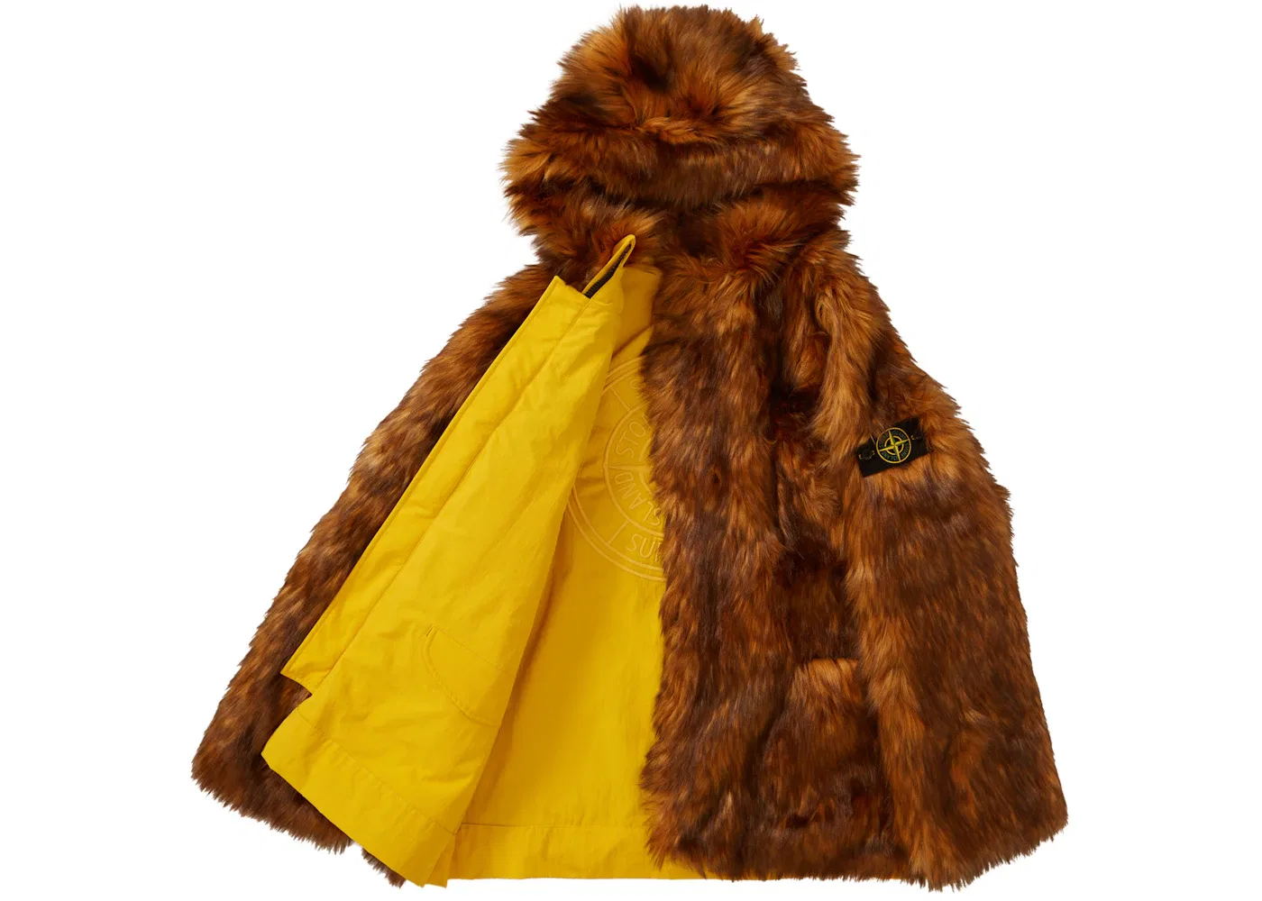 Мужское пальто из искусственного меха Supreme Parka, Yellow — фото 4