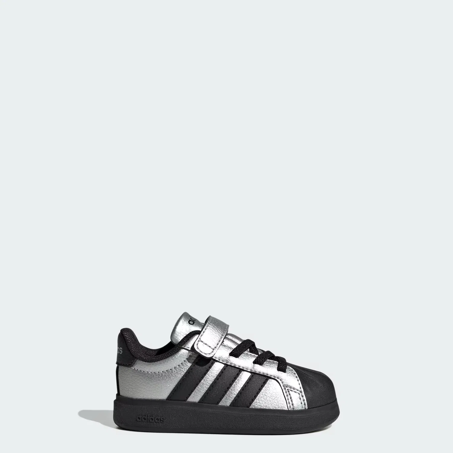 Детские кроссовки с мыском-ракушкой Streettalk, Adidas Sportswear, серебристый металлик/черный