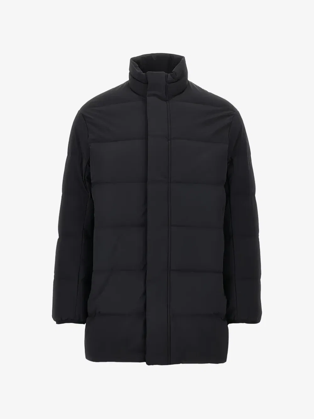 Стеганое пальто с высоким воротником EMPORIO ARMANI, черный