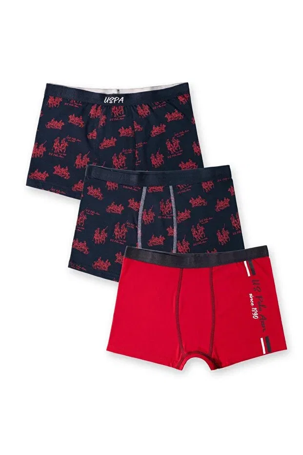 Детские боксеры для мальчиков с принтом U.S. Polo Assn., Red Navy Blue