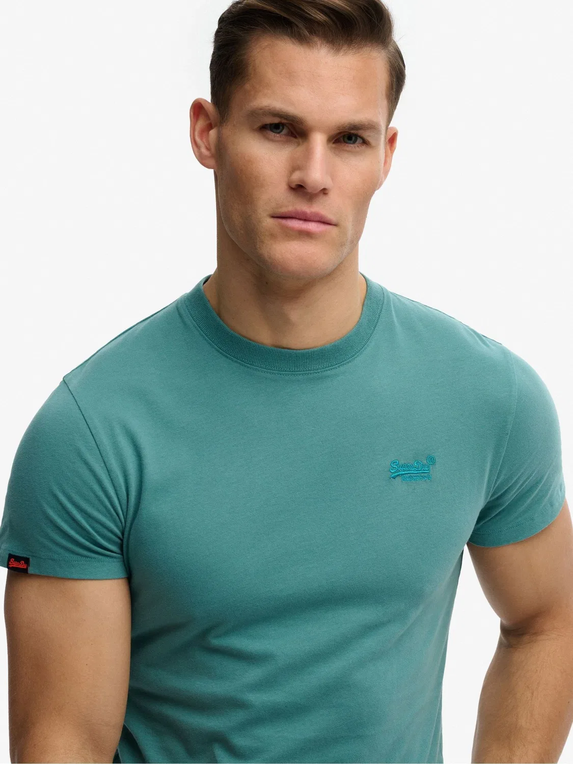 Футболка с вышивкой логотипа, Essential Superdry, Teal Blue — фото 2