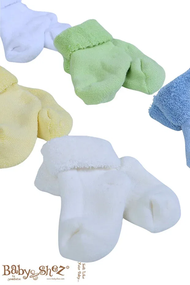 Детские носки для новорожденных хлопковые 100% cotton 6-piece newborn towel winter baby socks Baby Shez, Blue — фото 2