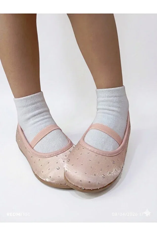 Детские балетки для девочек с жемчугом Patik Bebe, Pink — фото 2