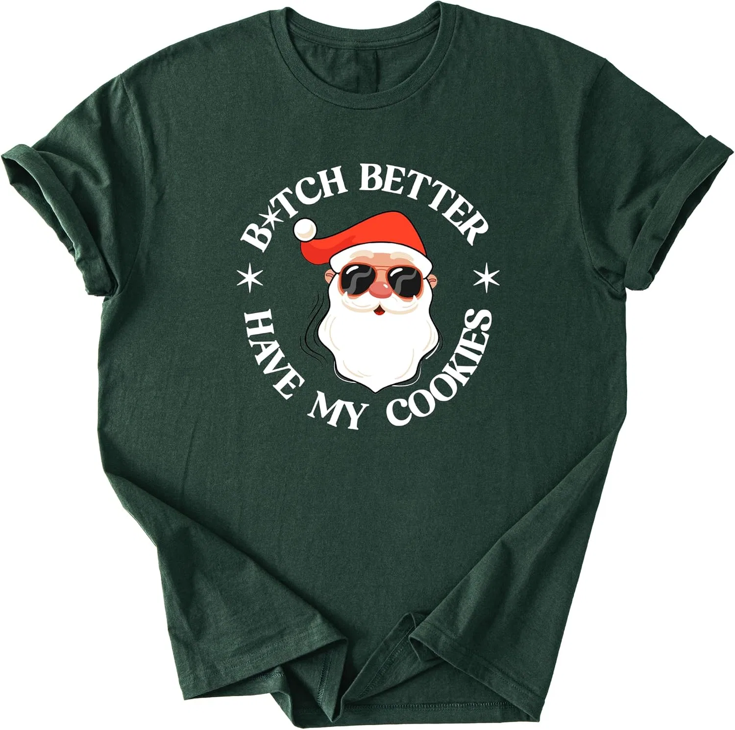 Футболка с рождественским принтом Cookie T, Forest Green