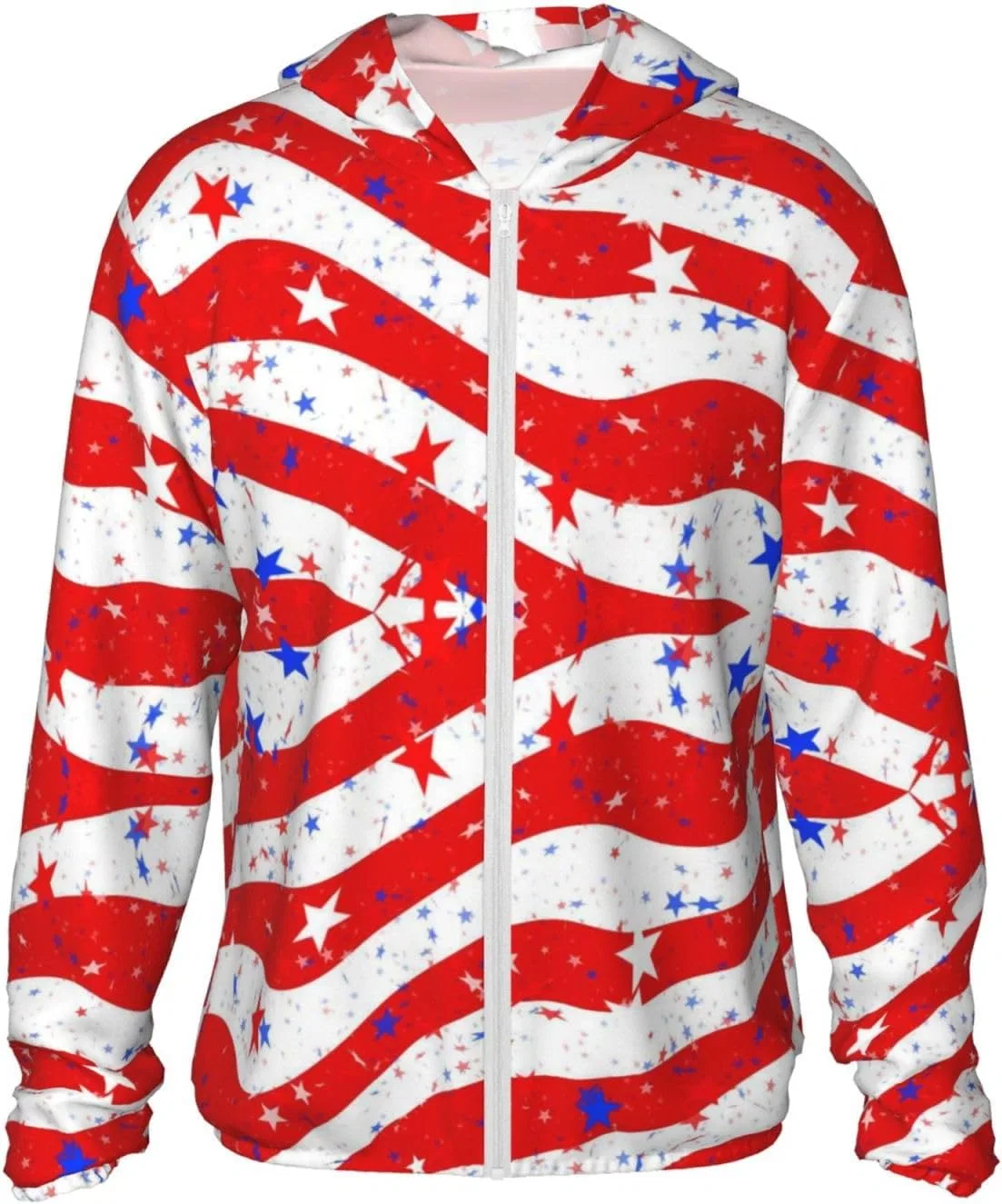 Унисекс солнцезащитная кофта с капюшоном Us Stars and Stripes, Black