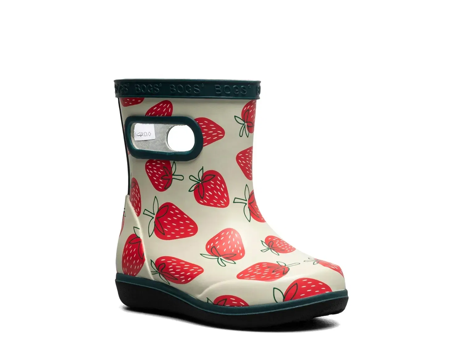 Резиновые сапоги Skipper II Strawberries, Bogs, белый/красный принт клубника