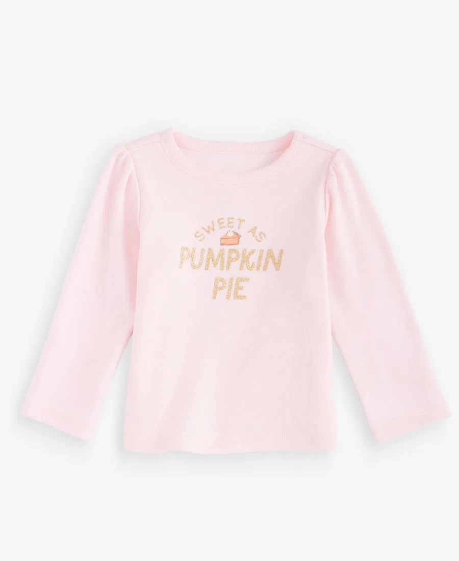 Детская футболка с длинным рукавом с принтом Pumpkin Pie First Impressions, Pink Polish