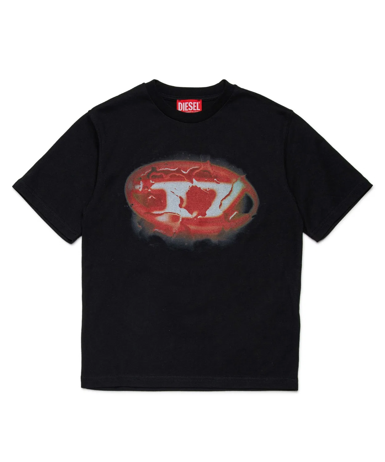 Детская футболка с коротким рукавом и принтом DIESEL KIDS, Black