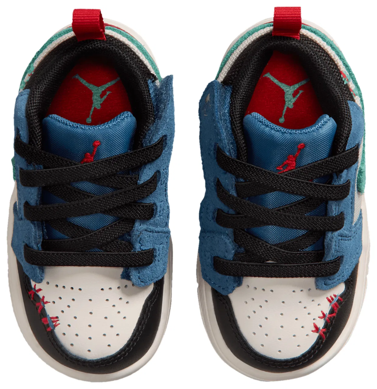 Детские кроссовки для мальчиков с принтом Jordan Retro 1 Low ALT SE Uni Jordan, Blue Black Green — фото 4