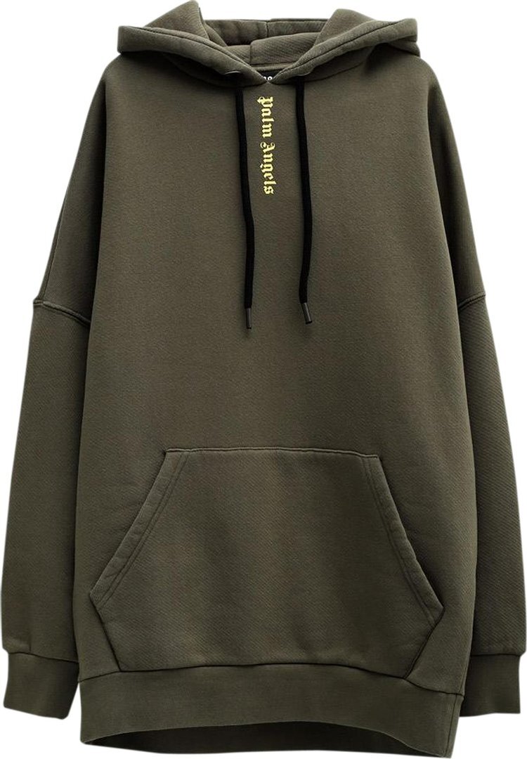 

Худи Palm Angels Ns Logo Over Hoodie 'Military/Yellow', желтый