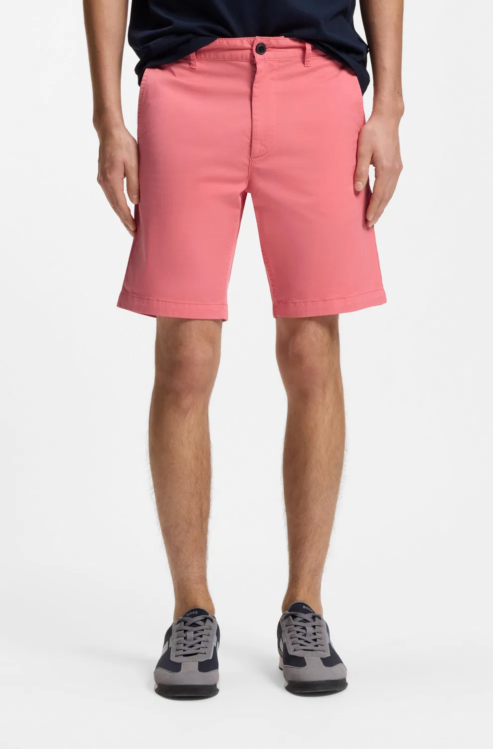 Шорты-чиносы Boss Slim fit, розовые — фото 2
