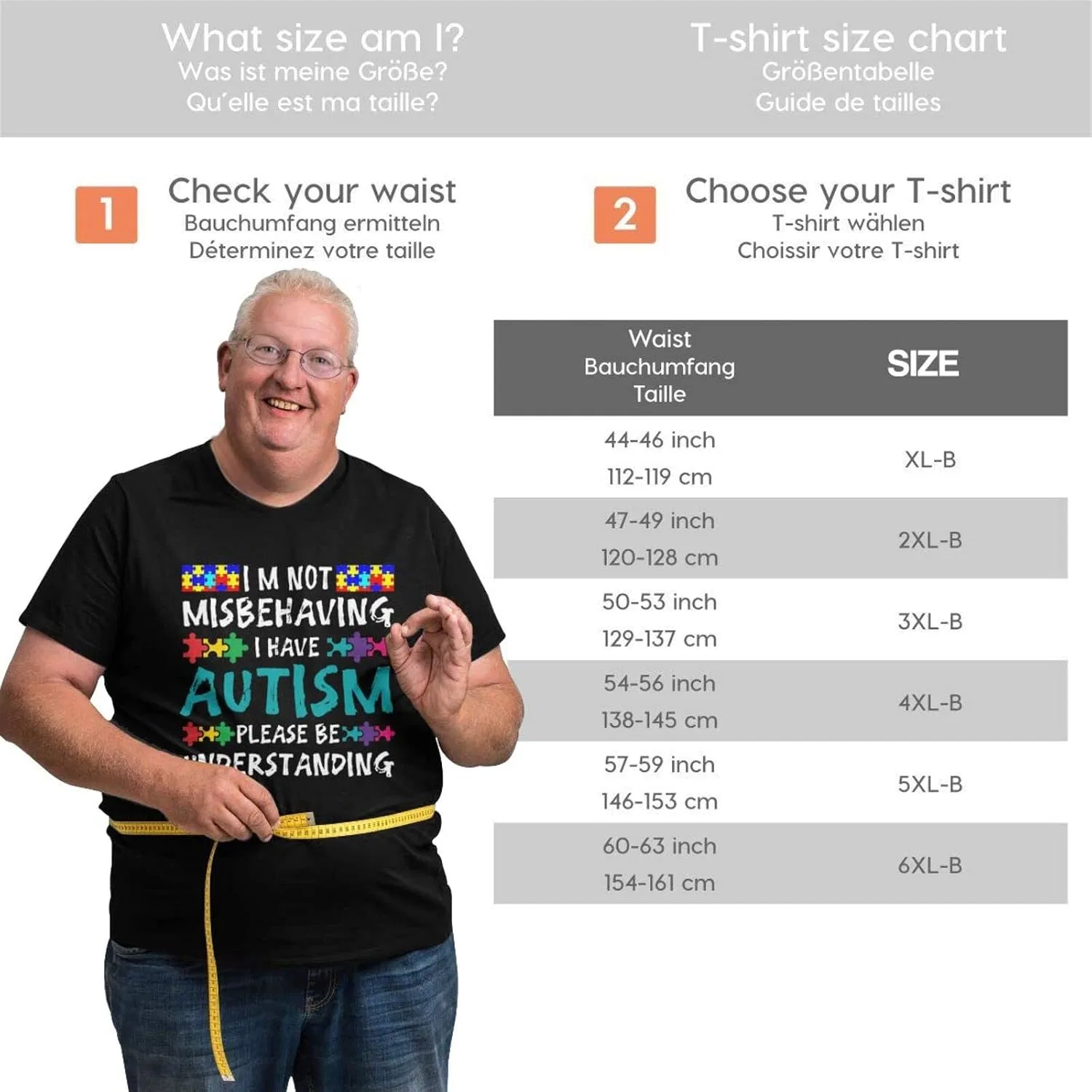Футболка с графическим принтом оверсайз, Autism Awareness I'm Not Misbehaving I Have Autism — фото 2