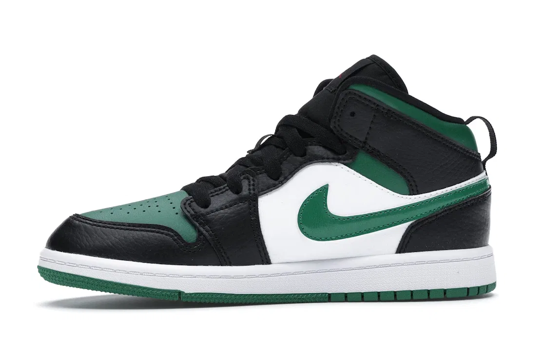 Детские кроссовки для мальчиков с кроссовками Jordan 1 Mid Jordan, Black/White/Gym Red/Pine Green — фото 3