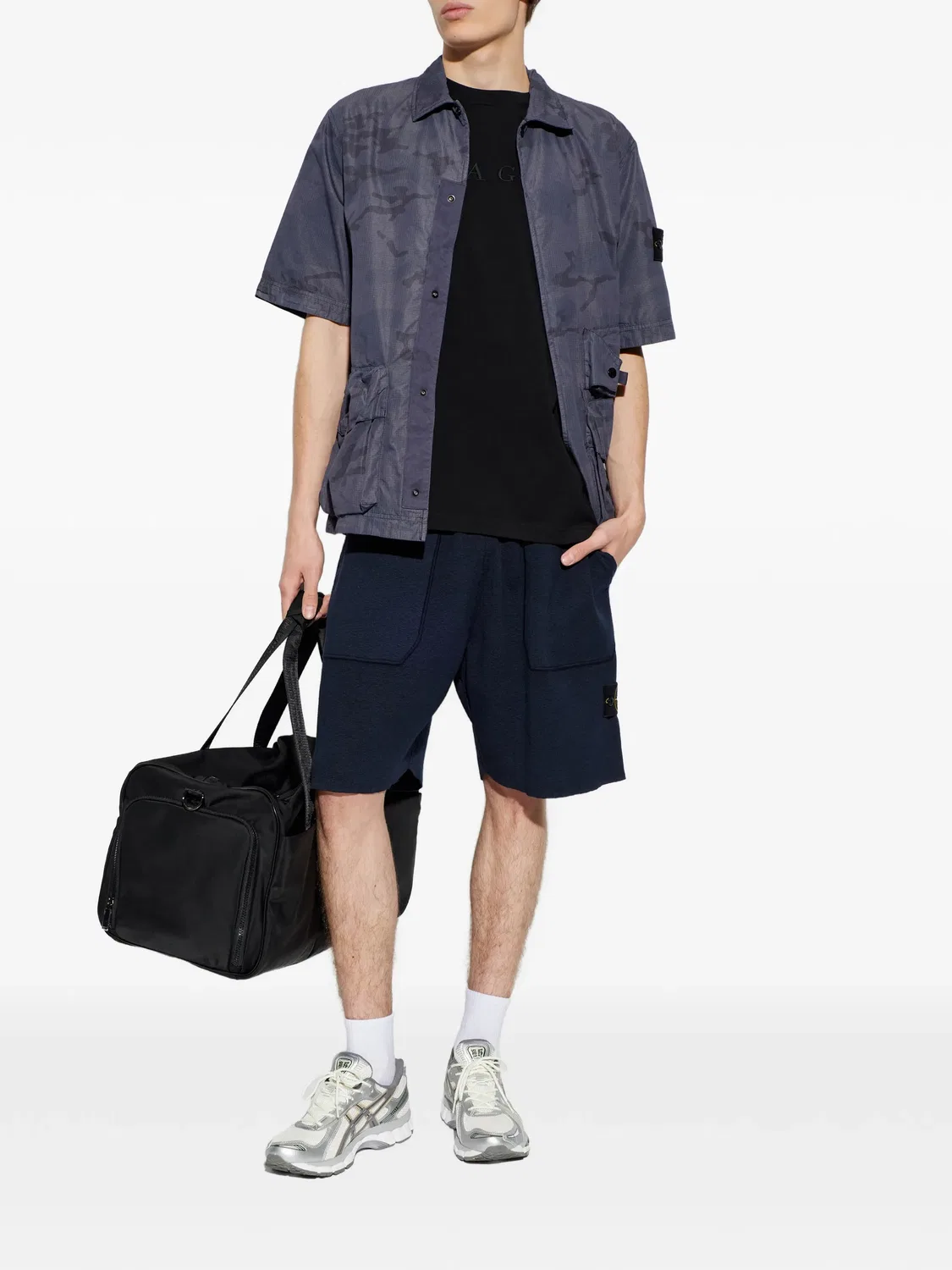 Шорты из органического хлопка Stone Island, синий — фото 2
