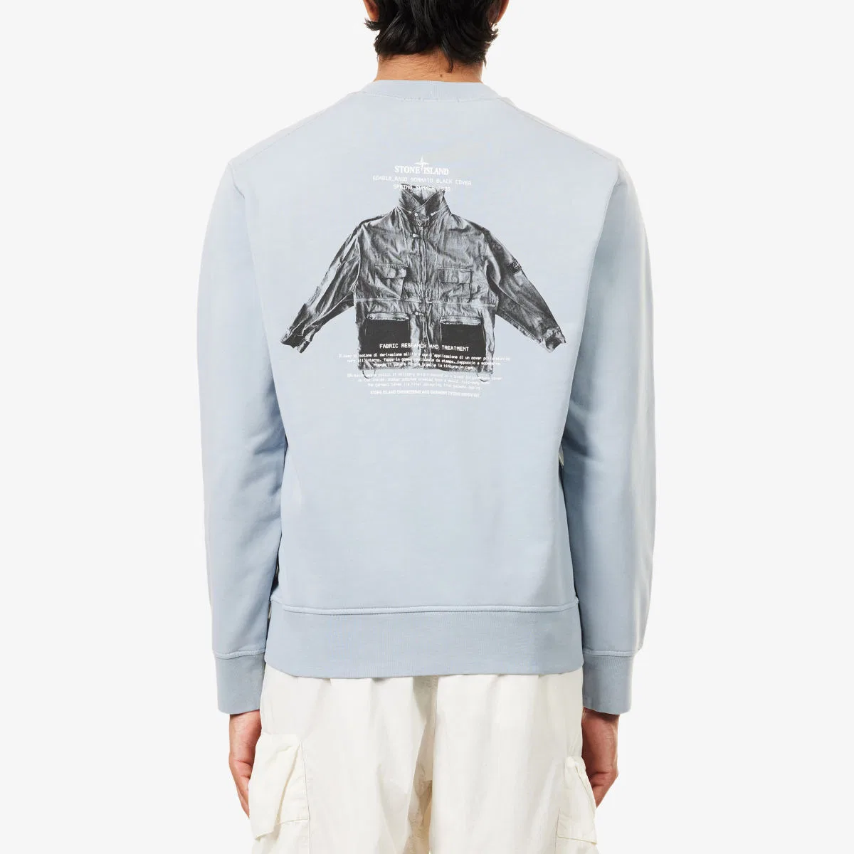 Хлопковая трикотажная толстовка с принтом от бренда Archive-print Stone Island, серый — фото 4
