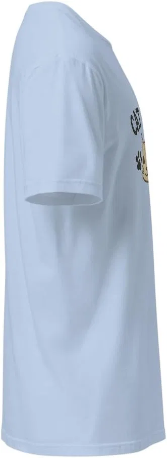 Мужская футболка с принтом кошки 64000, Light Blue — фото 4