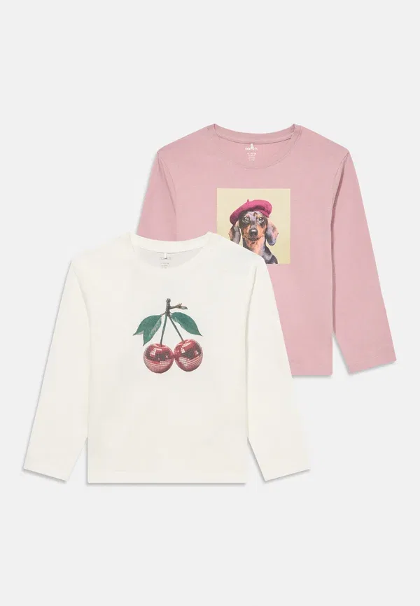 Комплект из 2 футболок с длинным рукавом с принтом Nkfvotea Name It Cloud Dancer, Keepsake Lilac, сиреневый — фото 3