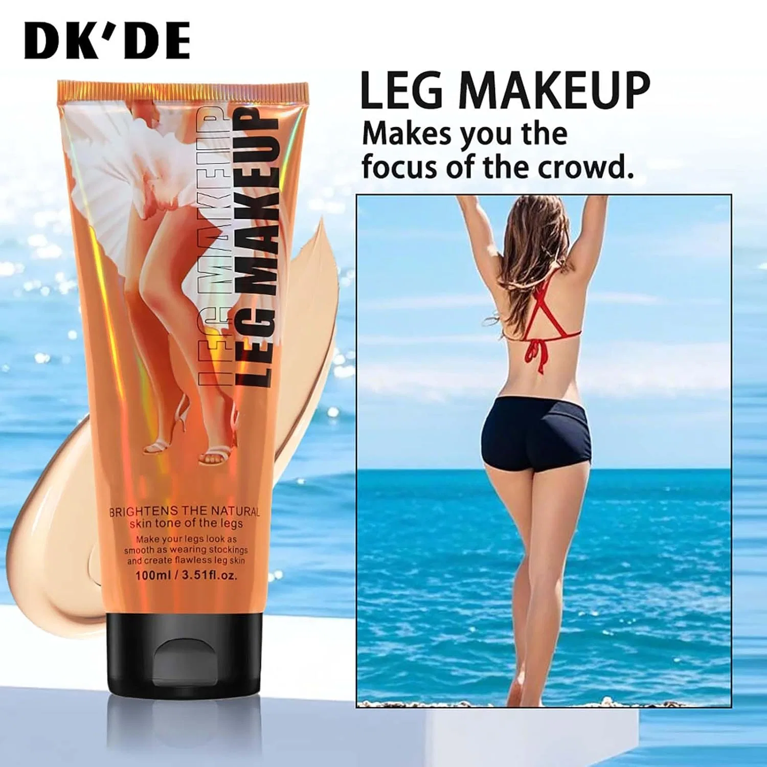 Консилер для тела Body Make Up Waterproof, Generisch, 150 г, #02+Brush — фото 4