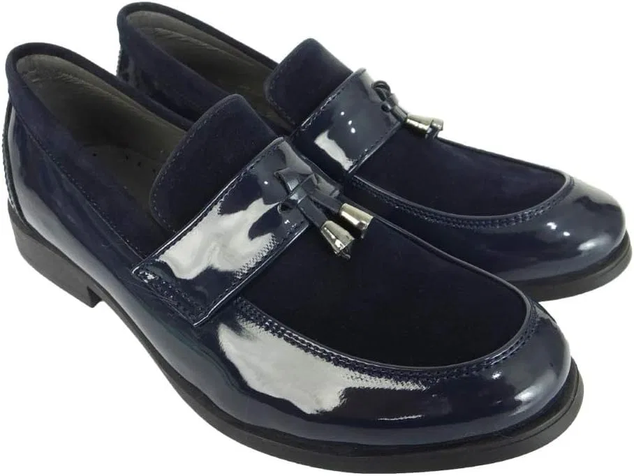 Детские туфли-лоферы с принтом фламинго SIRRI, Navy Blue — фото 2