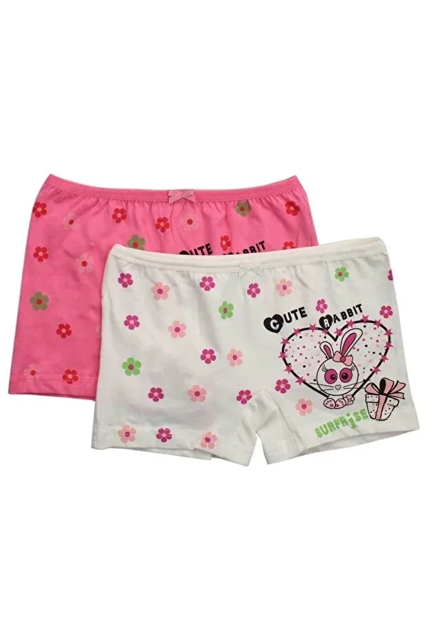 Детские боксеры для девочек хлопковые комплект 2 шт 3069 2 pack lycra girl's boxers Çamaşırcımshop, Mixed Color Package — фото 3