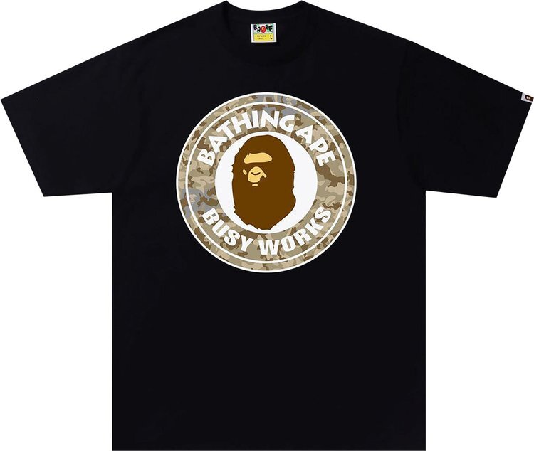 

Футболка BAPE Sand Camo Busy Works Tee 'Black/Beige', черный