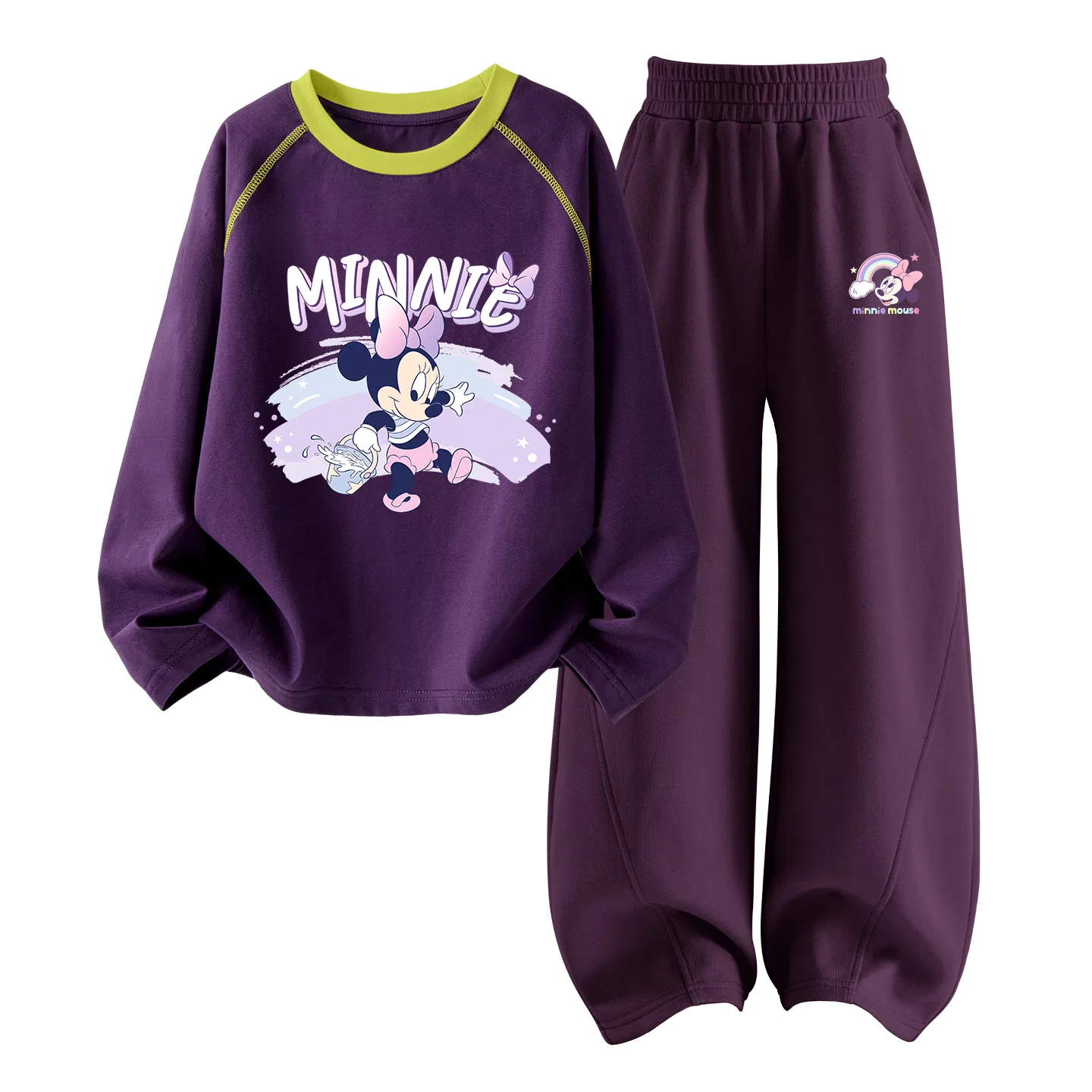 Детский спортивный костюм с круглым вырезом Disney, Цвет Di Wan Shui Ni Mulberry Purple+Di Duoni K Berry Dark Reddish Purple