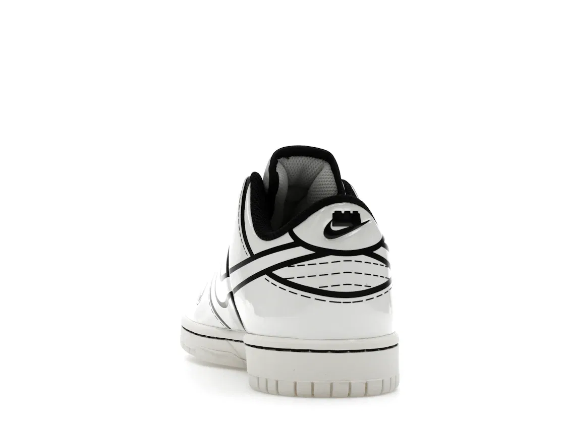 Детские кеды Lifestyle с принтом LEGO Nike Dunk Low, Sail/Sail/Black/Rush Red — фото 4