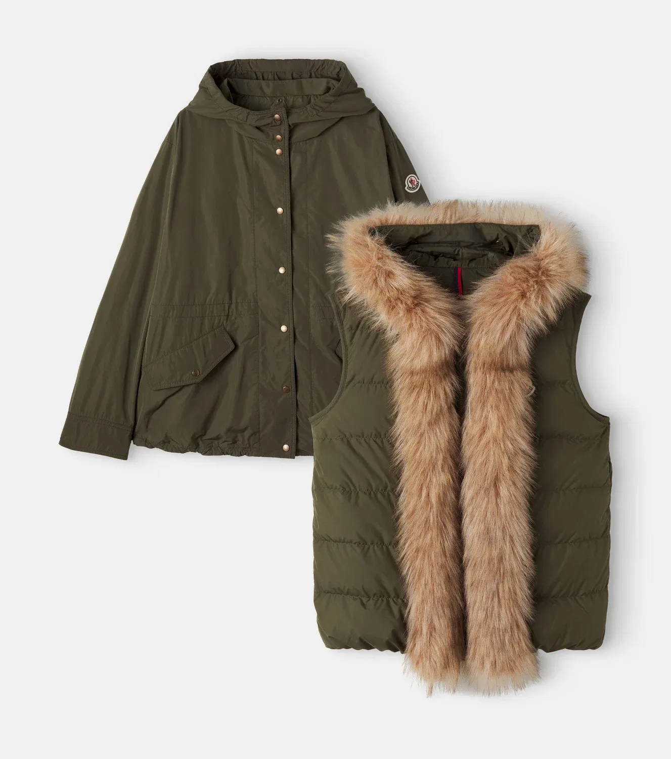 Легкая куртка с гусиным пухом Moncler Enfant, зеленый — фото 4