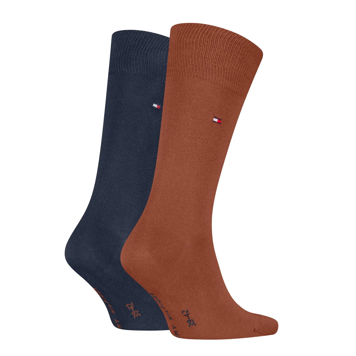 Мужские классические носки с флаг-лого Tommy Hilfiger, Chestnut/Navy — фото 2