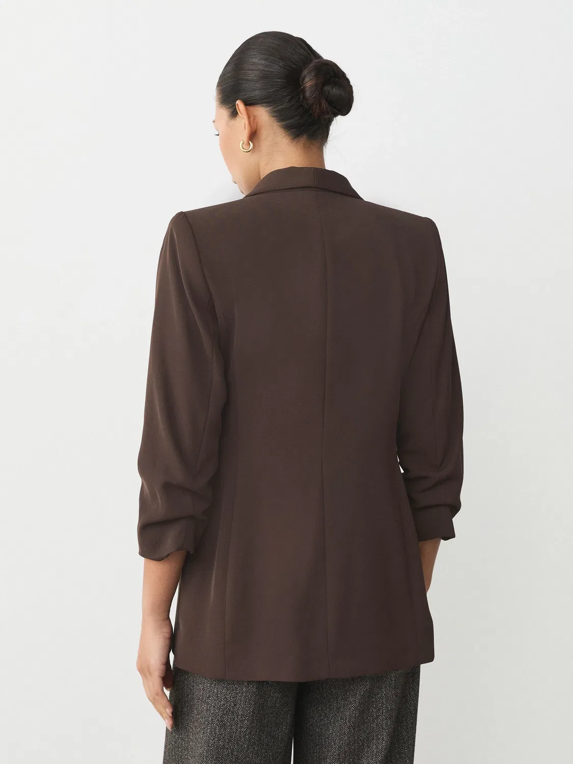 Блейзер свободного кроя с рукавами-буфами, Chocolate Brown Next — фото 2