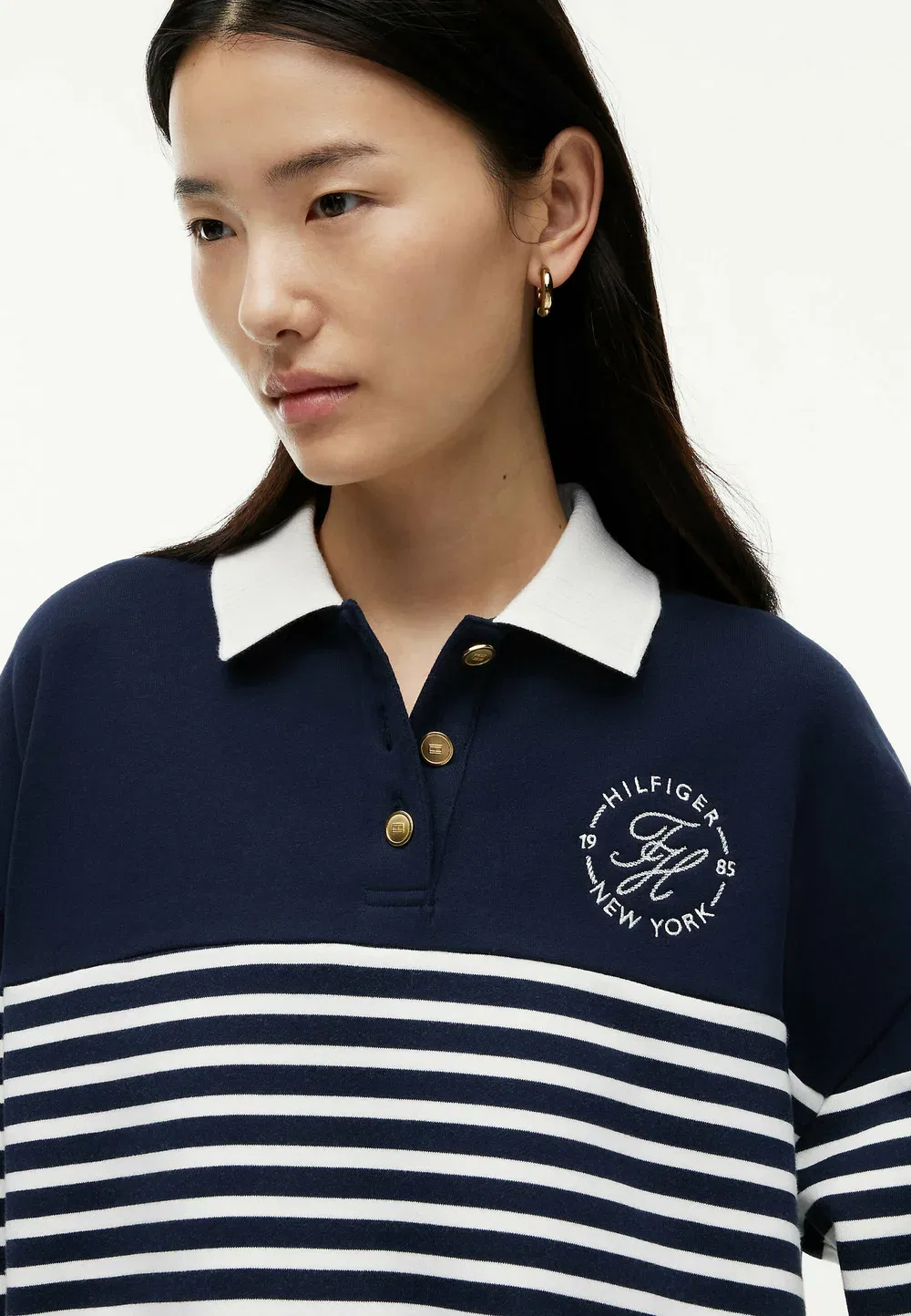 Толстовка с круглым воротником - толстовка с круглым воротником Tommy Hilfiger, Wide Strp Dark Night Navy Ecru — фото 4